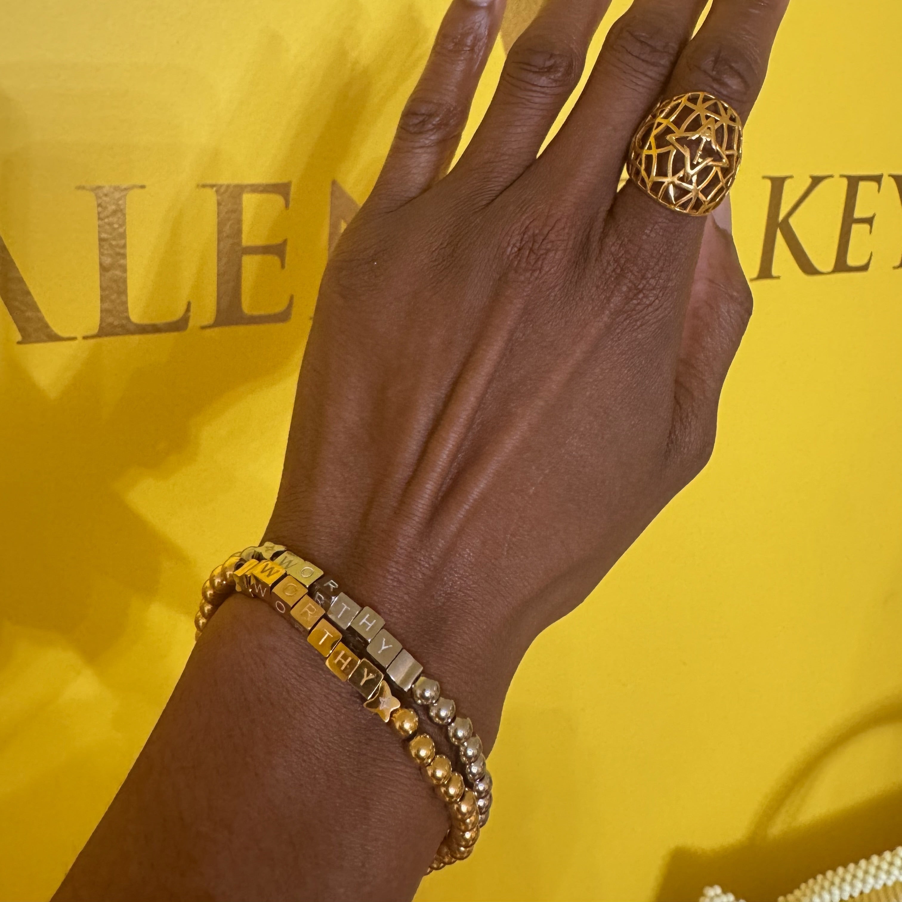 WORTHY Metal Beaded Bracelet - Gold