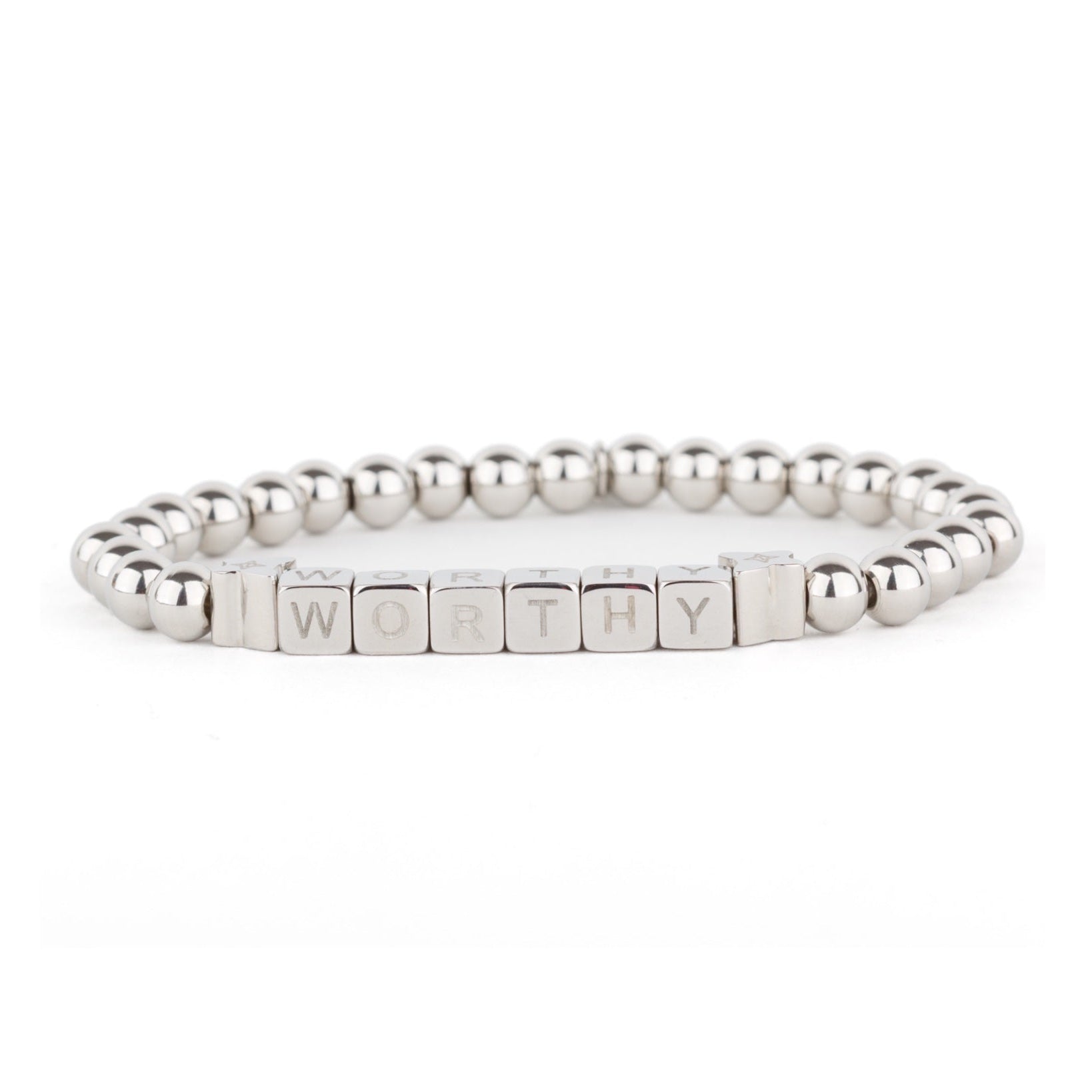 WORTHY Metal Beaded Bracelet - Silver