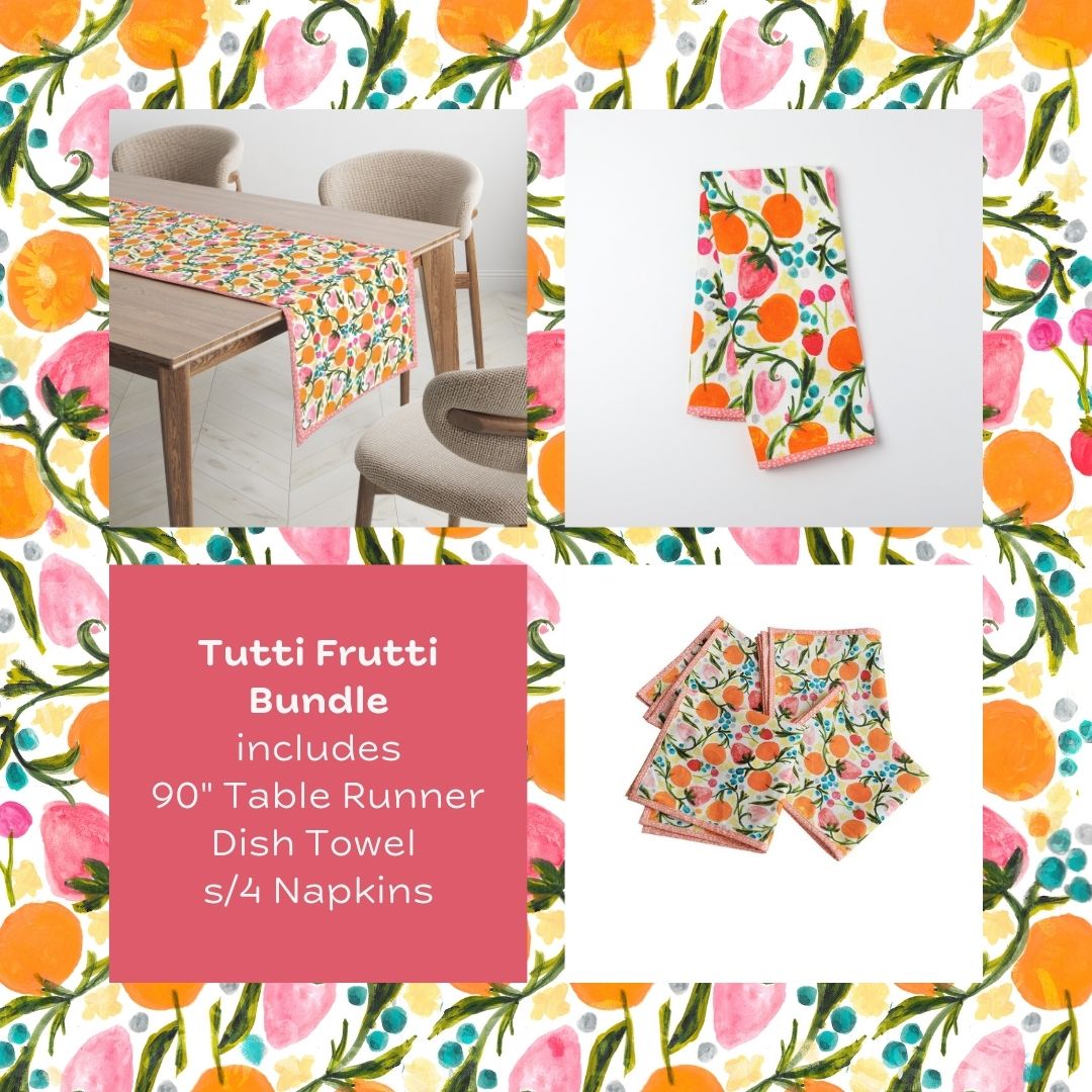 Tutti Frutti Bundle | Table Runner, Tea Towel, and Napkins