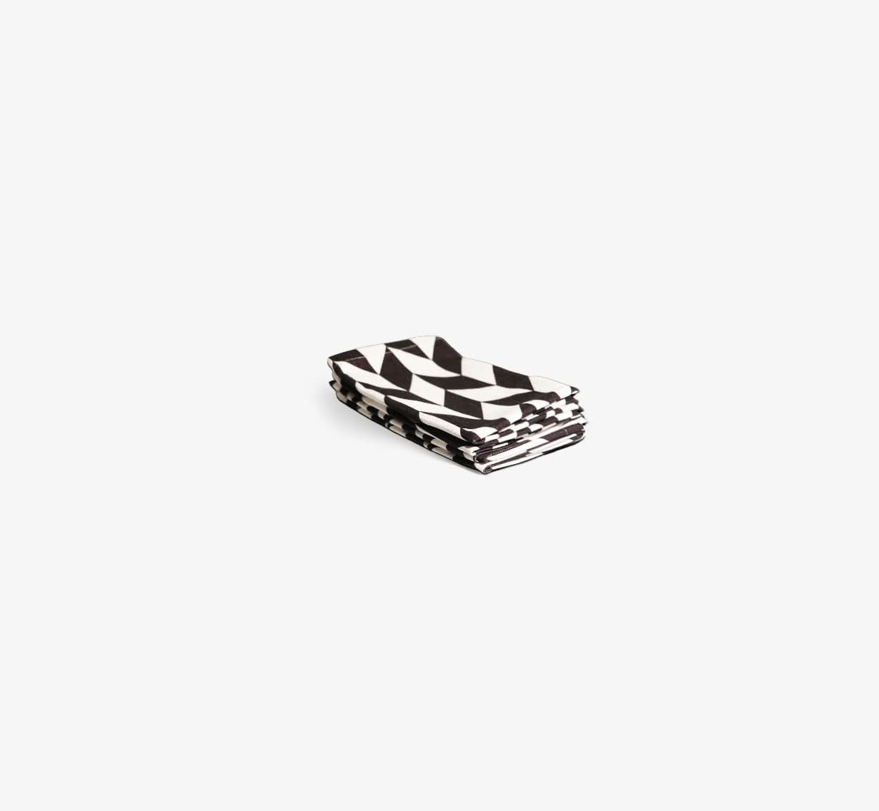 Black & White Chevron Faux Linen Napkin Set of 4