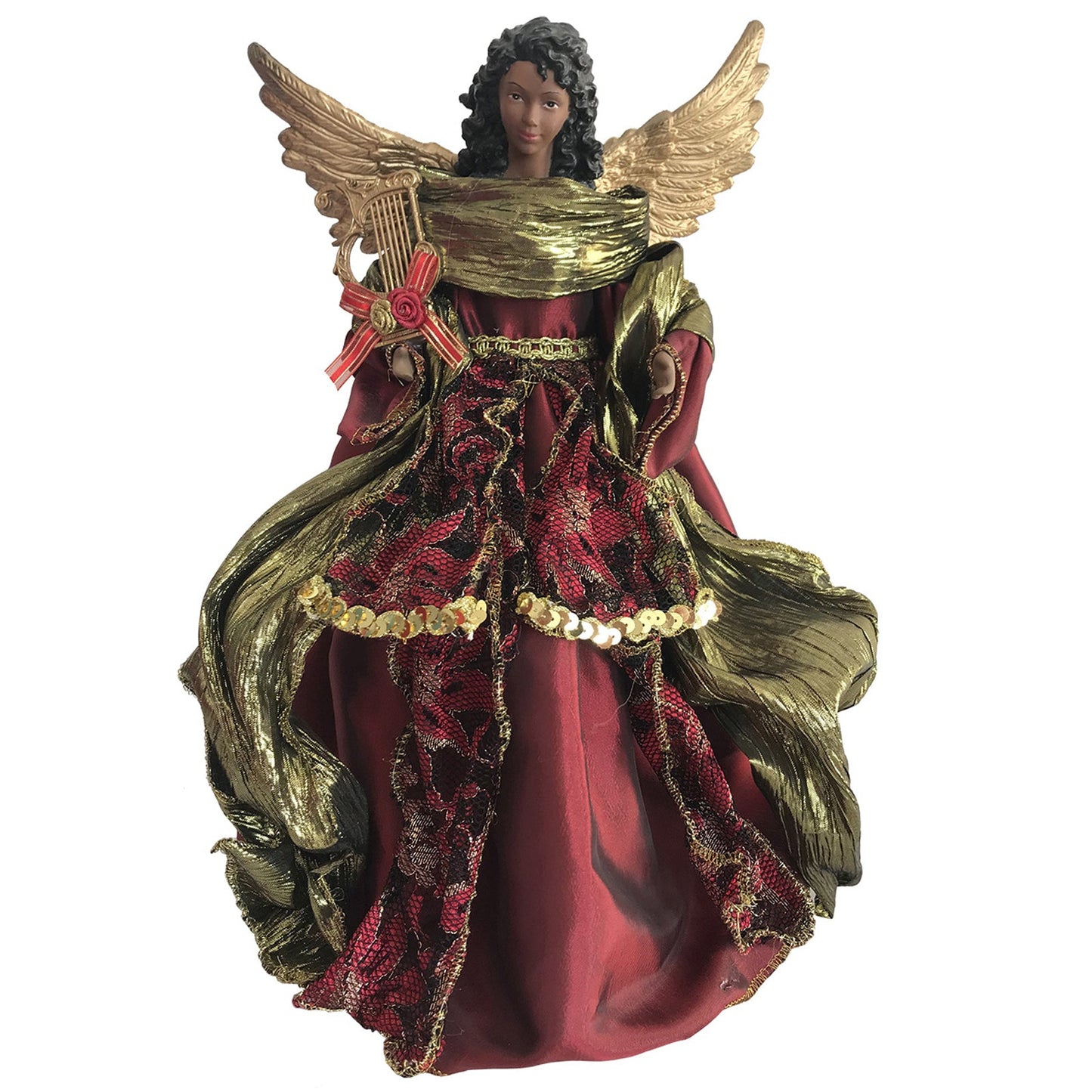 16" African American Christmas Angel Tree Topper