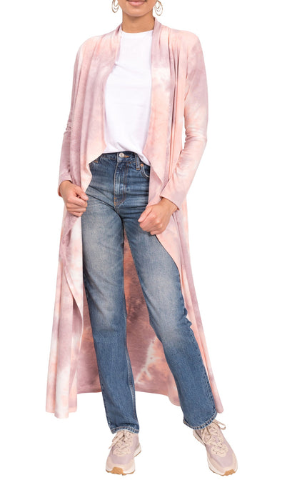 Tonia - Peach/Plum Tie-Dye Duster