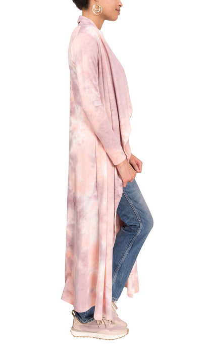 Tonia - Peach/Plum Tie-Dye Duster