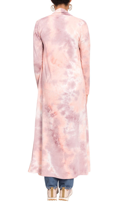 Tonia - Peach/Plum Tie-Dye Duster