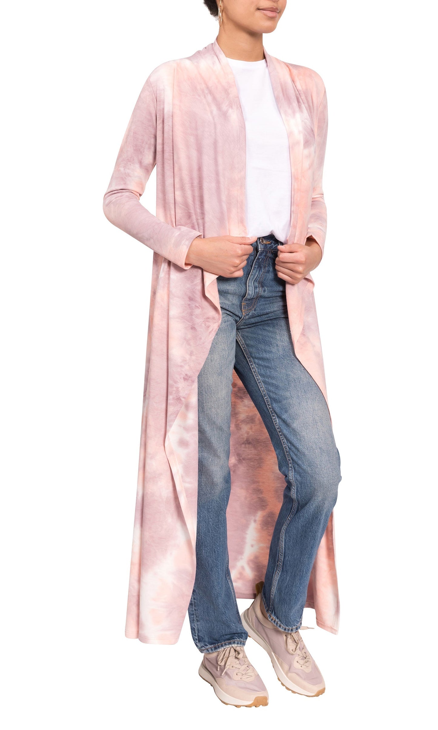 Tonia - Peach/Plum Tie-Dye Duster