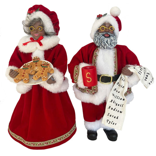 12" Black Mr. & Mrs. Claus