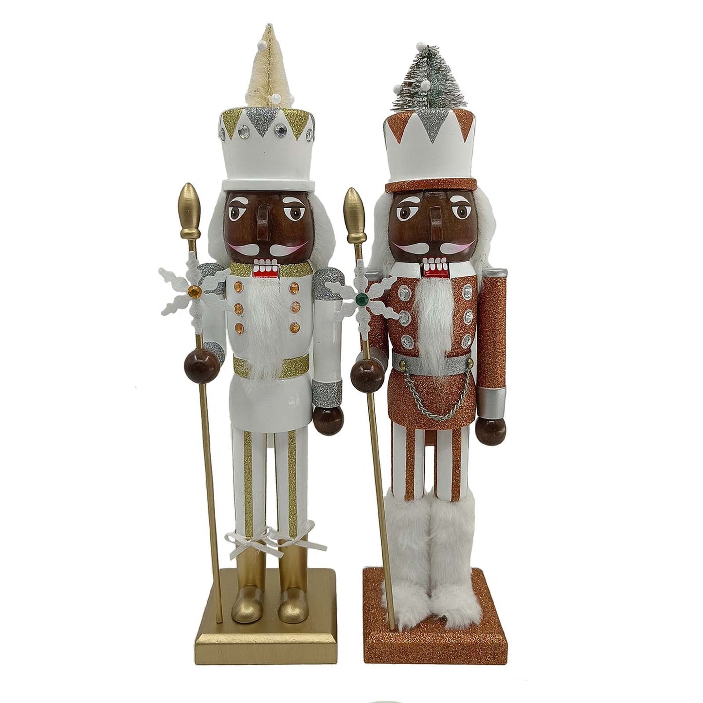 15" Silver & Gold Nutcracker, Set of Two