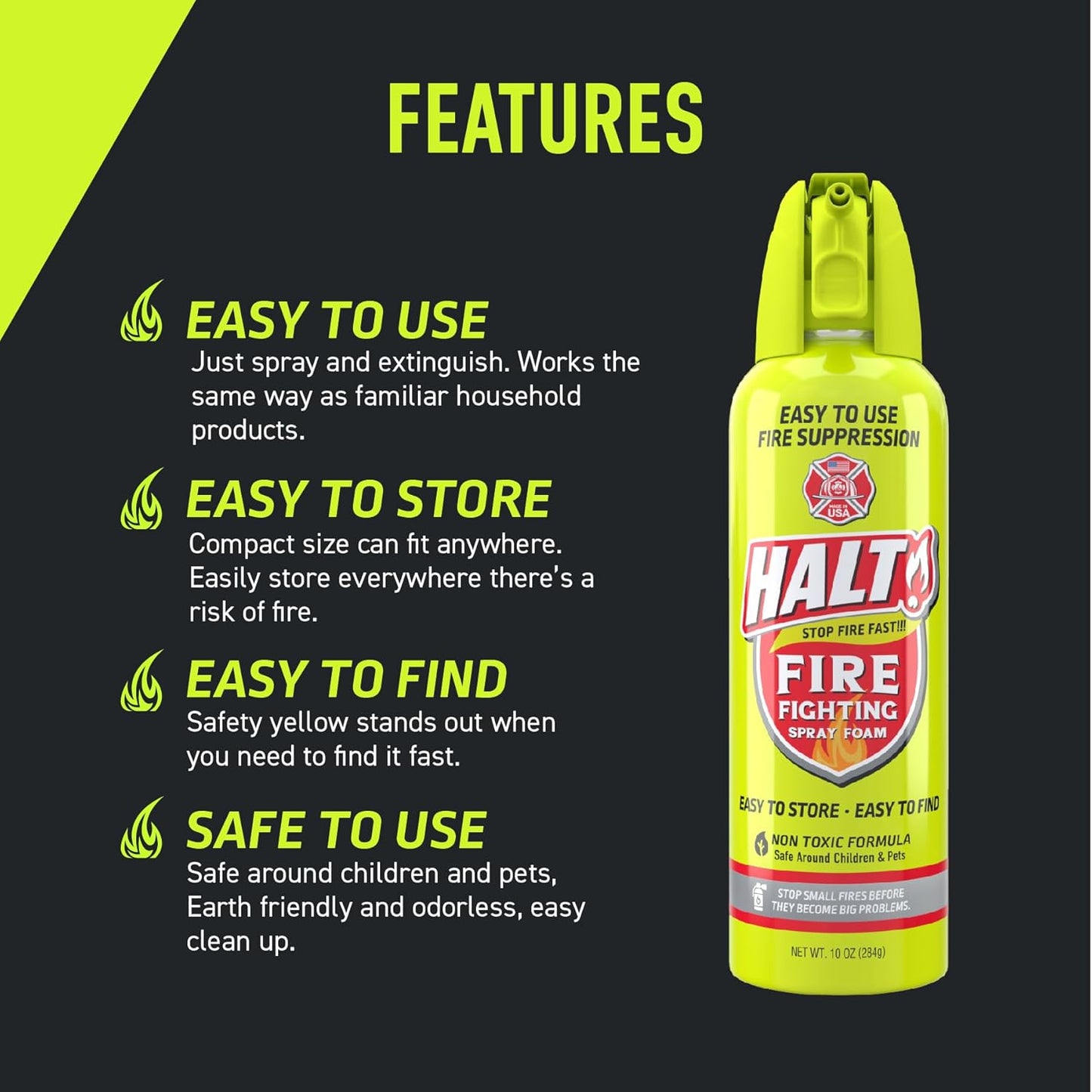 Stop Fire Fast! Fire Fighting Spray Foam (4pk)