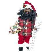 15" Black Santa With Horse