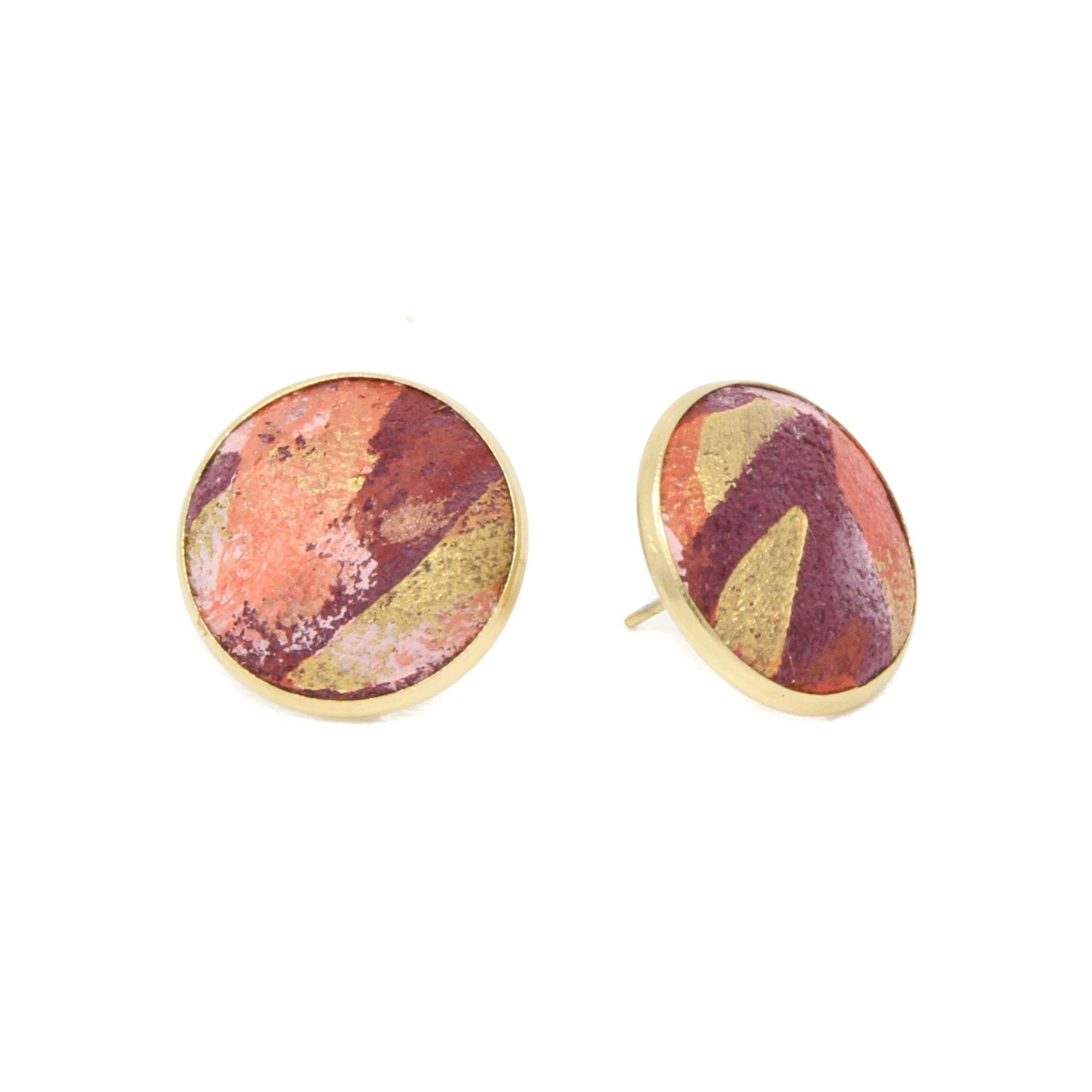 Button Earrings | Hand-Painted by Jeanetta Gonzales