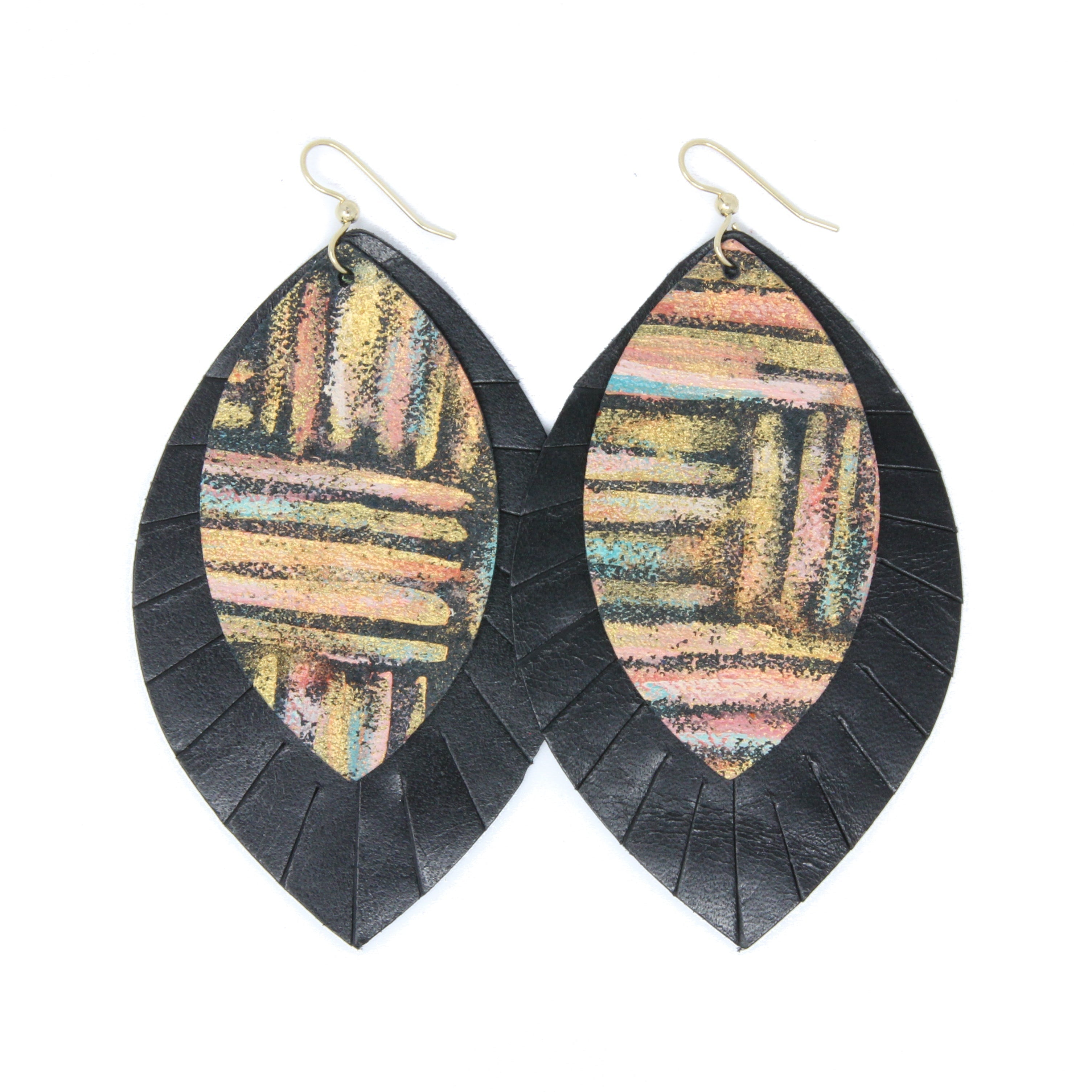 Fringe Layered Earrings | Hand-Painted by Jeanetta Gonzales