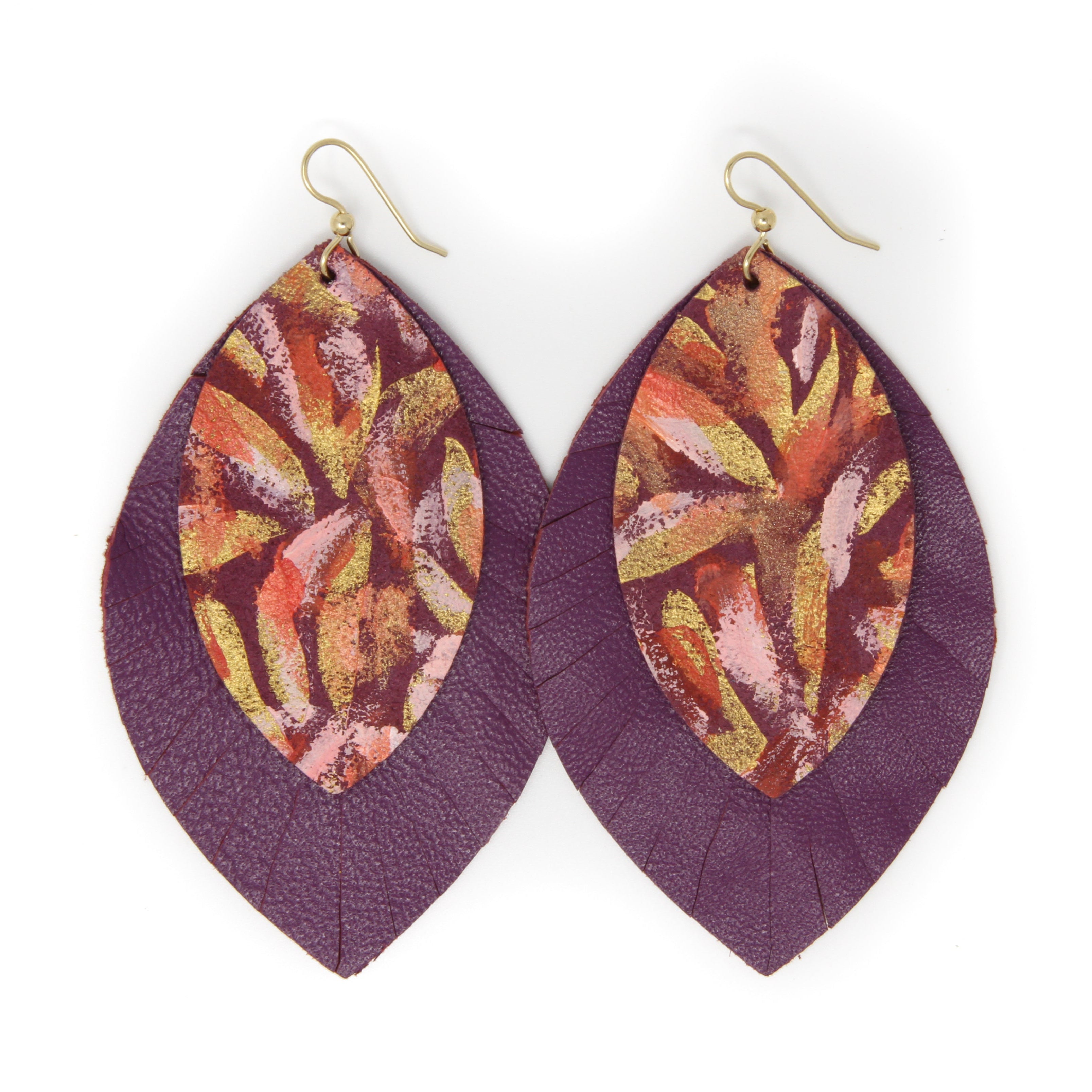 Fringe Layered Earrings | Hand-Painted by Jeanetta Gonzales