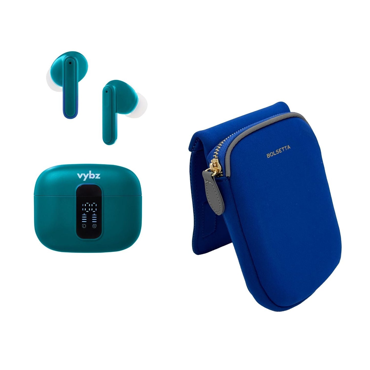 Vybz True Wireless Earbuds with Magnetic Accessories Hip-Pouch