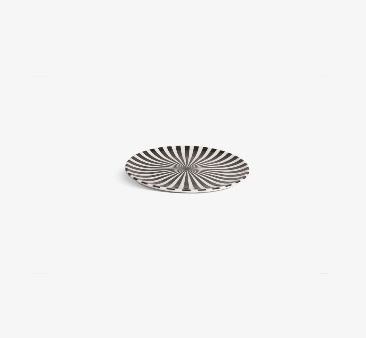 Black & White Starburst Salad Plate Set of 4