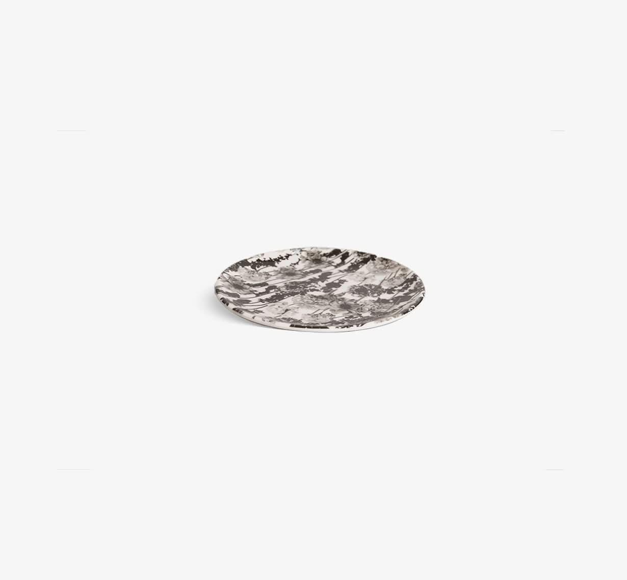 Grayscale Floral Garden Salad Plate Set of 4