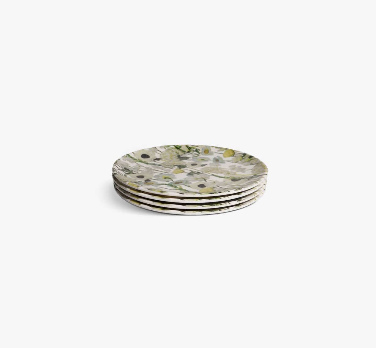 Cream Floral Garden Dinner Plate Set of 4