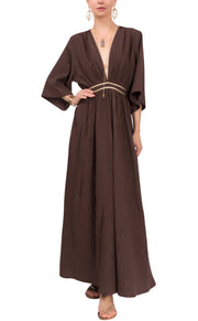 Coco Caftan - Lurex Goddess Stripe