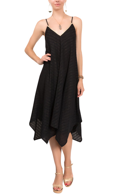 Debbie Dress - Lurex Goddess Stripe