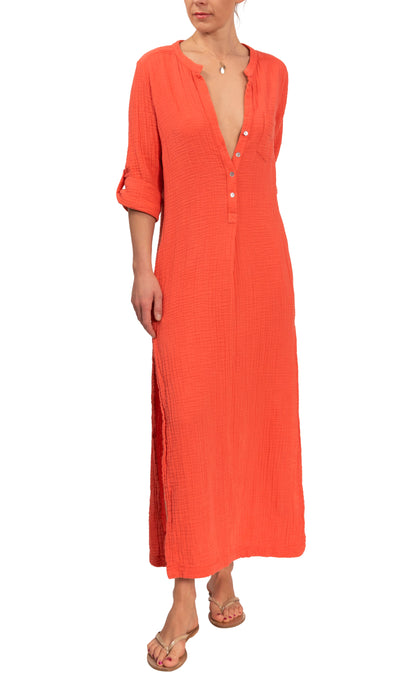 Tracey Caftan - Satsuma Cotton Bubble Gauze