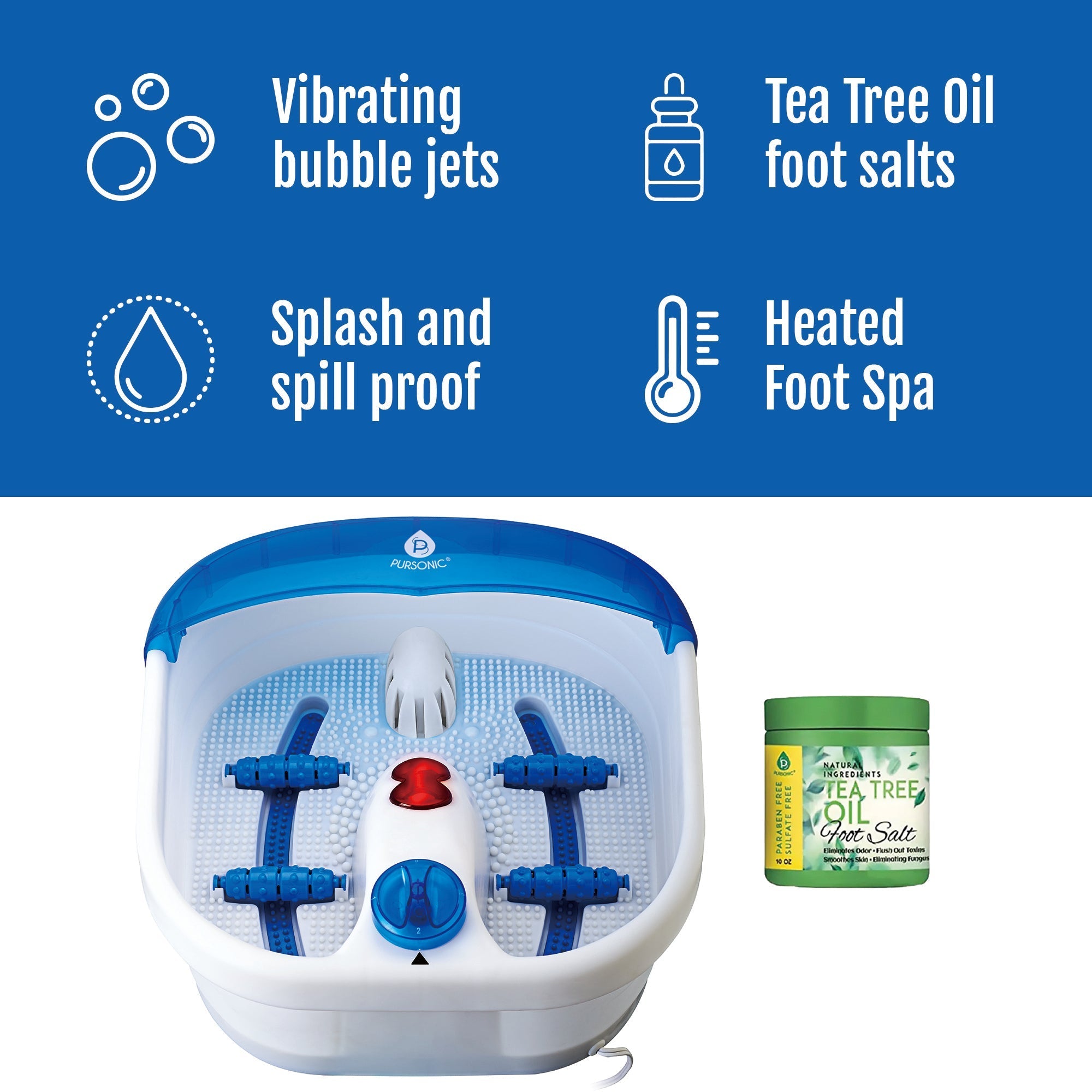 Foot Spa Massager with Tea Tree Oil Foot Salt Scrub (Heating Function)