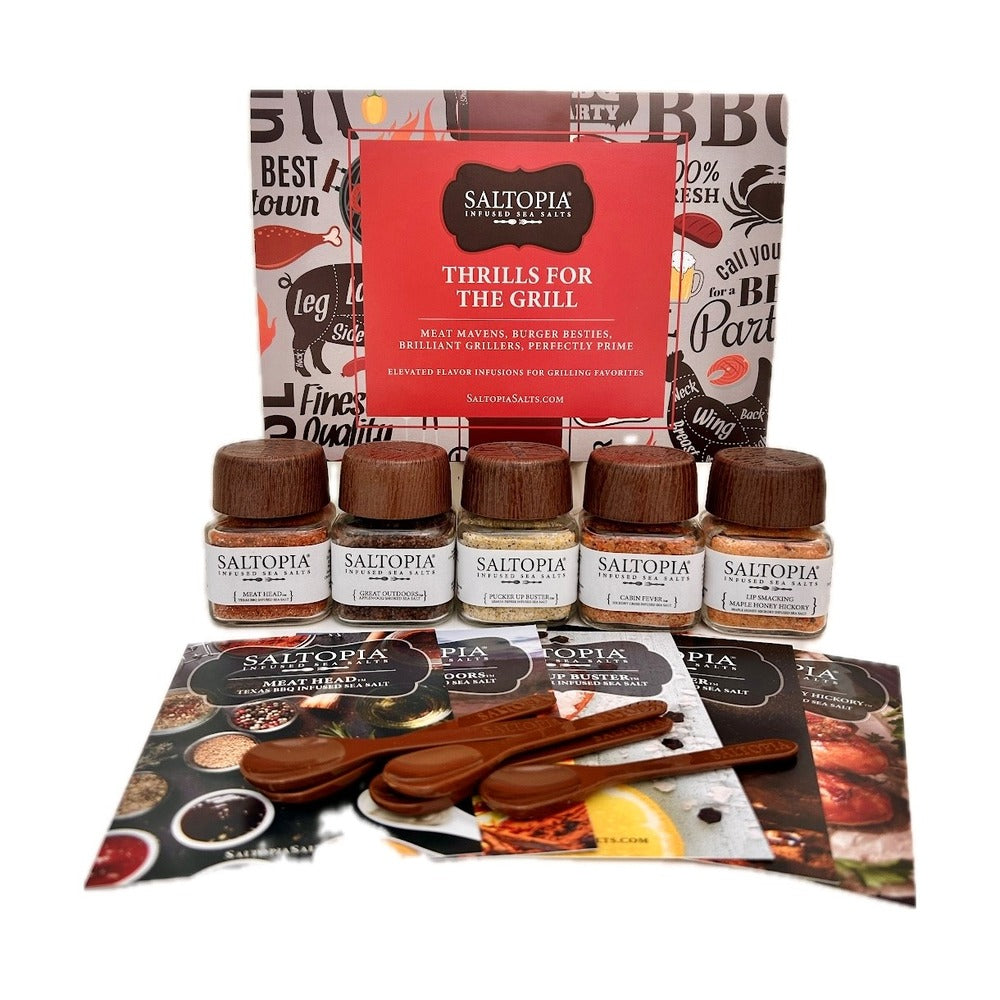 5 Jar Thrills for the Grill BBQ Flavored Salts Set