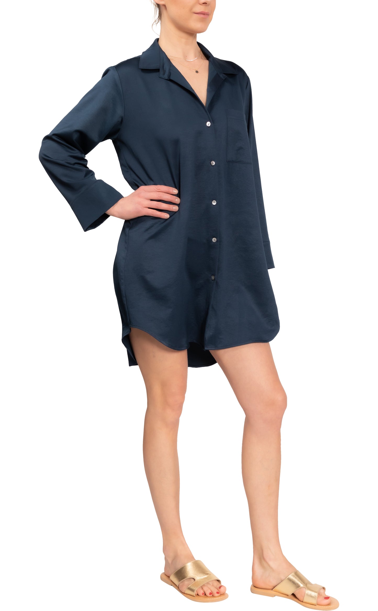 Rick Boyfriend Night Shirt - Cotton Sateen