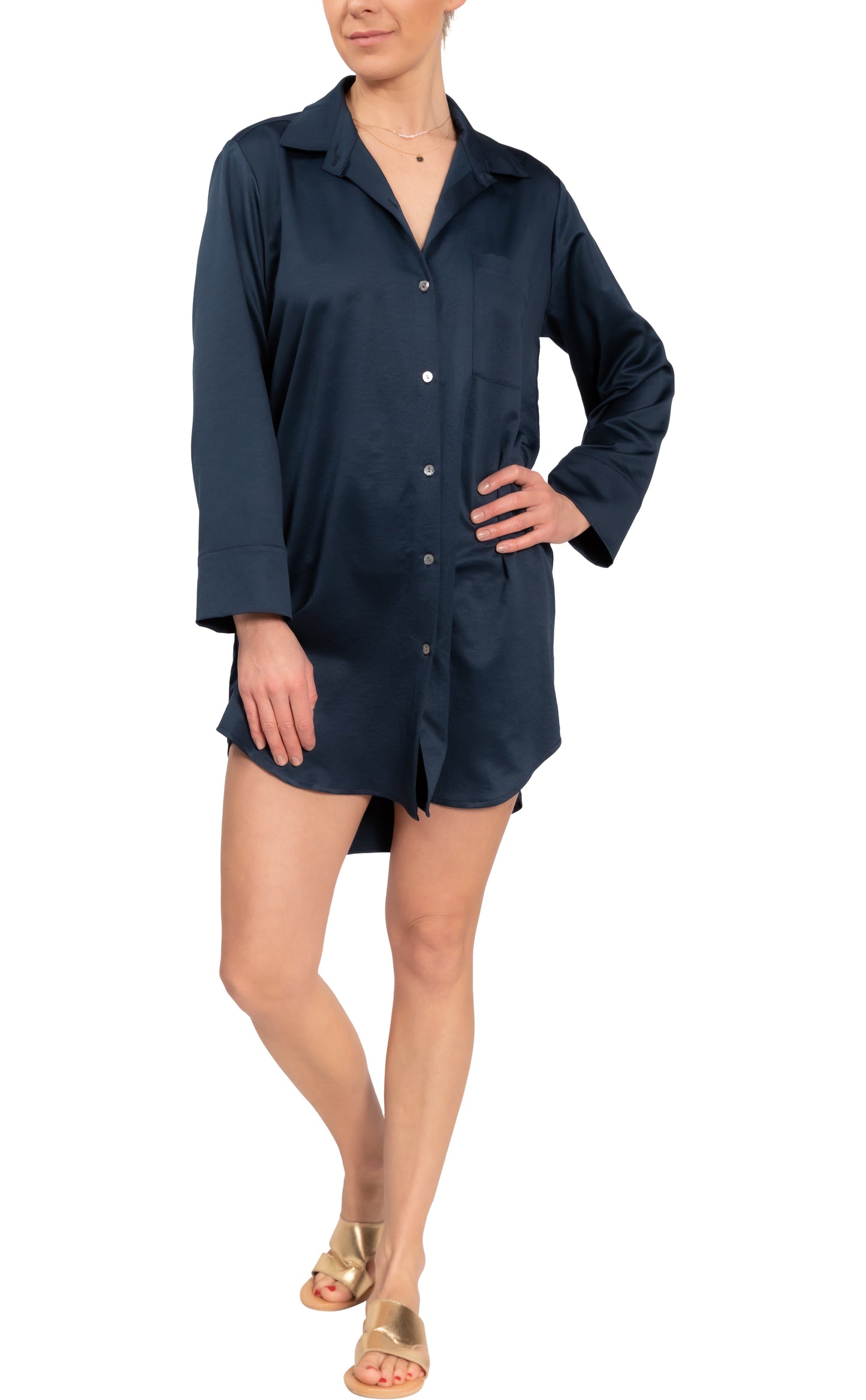 Rick Boyfriend Night Shirt - Cotton Sateen