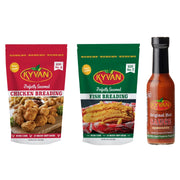 Perfectly Seasoned Chicken & Fish Breading with Original Hot Sauce - Variety 3 Pack