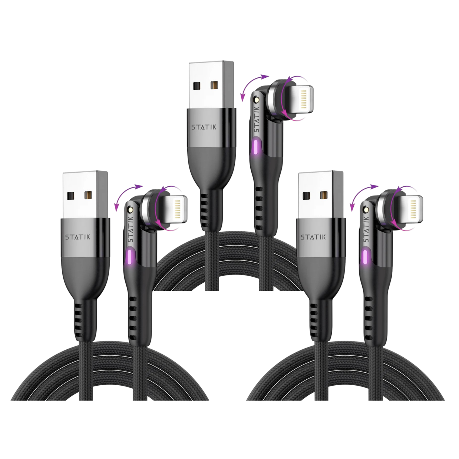 USB-A to Lightning PowerPivot™ Cable | 3 Pack