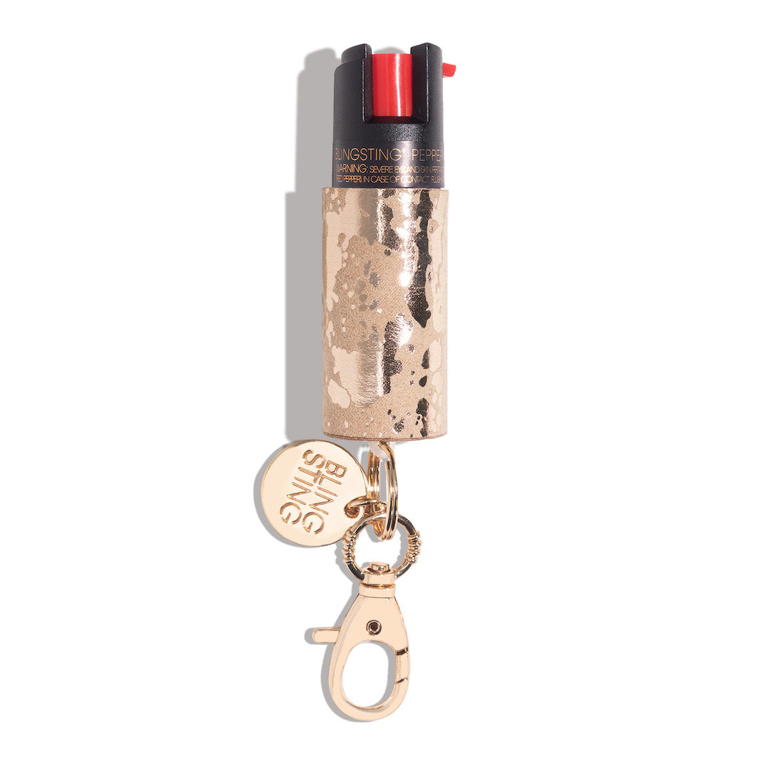 blingsting.com Safety Keychain Metallic Cowide Pepper Spray