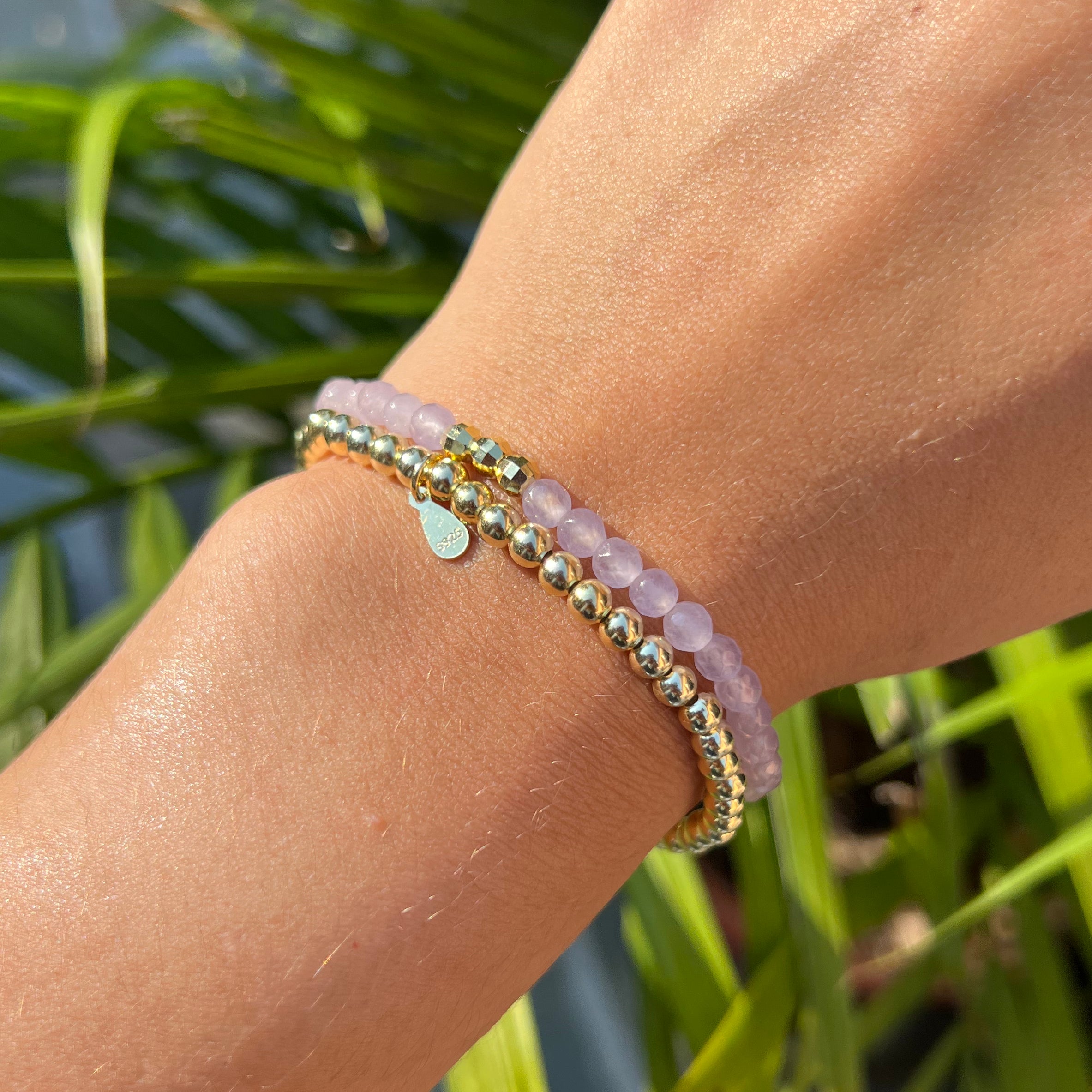 Gemstone Stacking Bracelet - Purple Jade