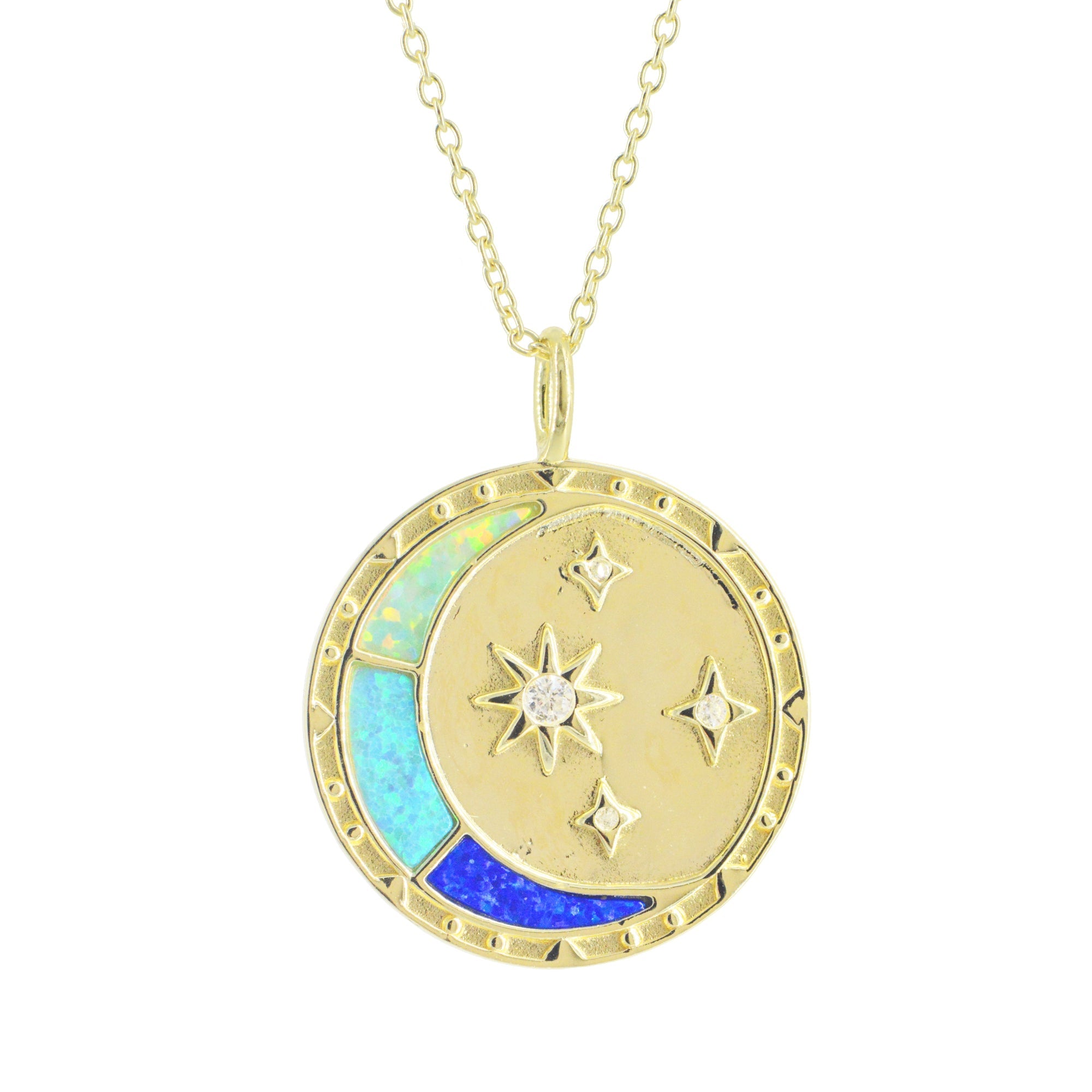 Opal Medallion Necklace - Moon Dream