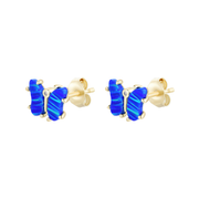 Opal Butterfly Stud Earrings - Indigo