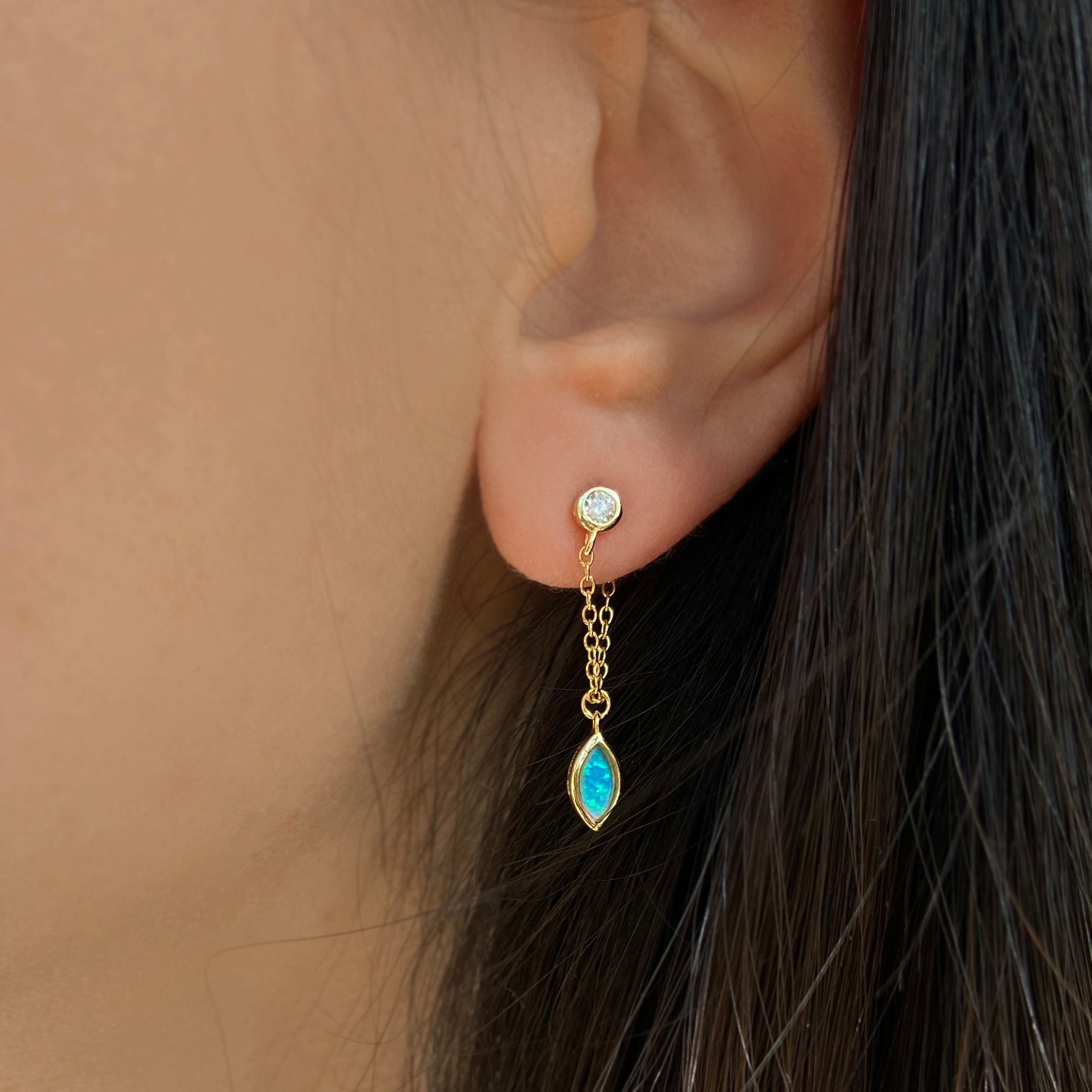 Full Swing Opal Earrings - Blue