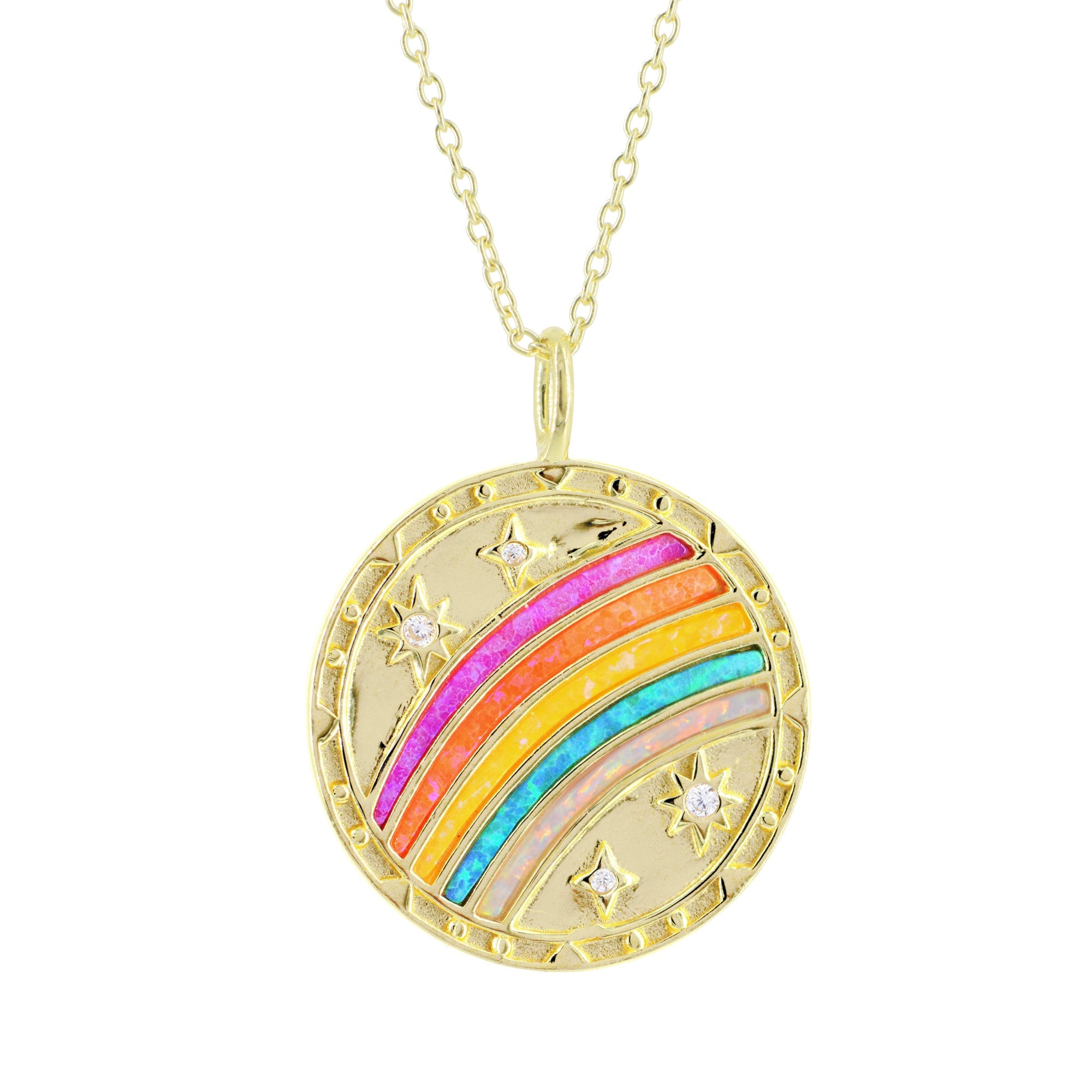 Opal Medallion Necklace - Rainbow Hope