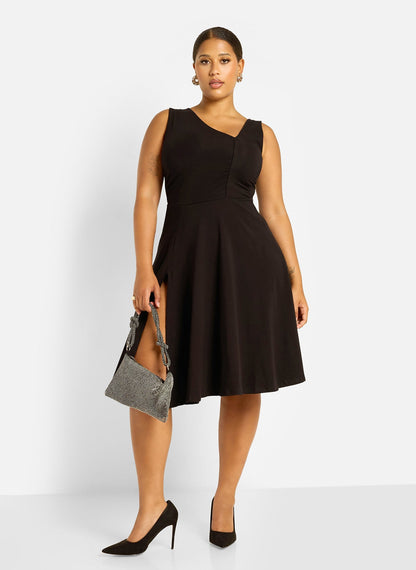 Juliette Assymetrical Skater Midi Dress