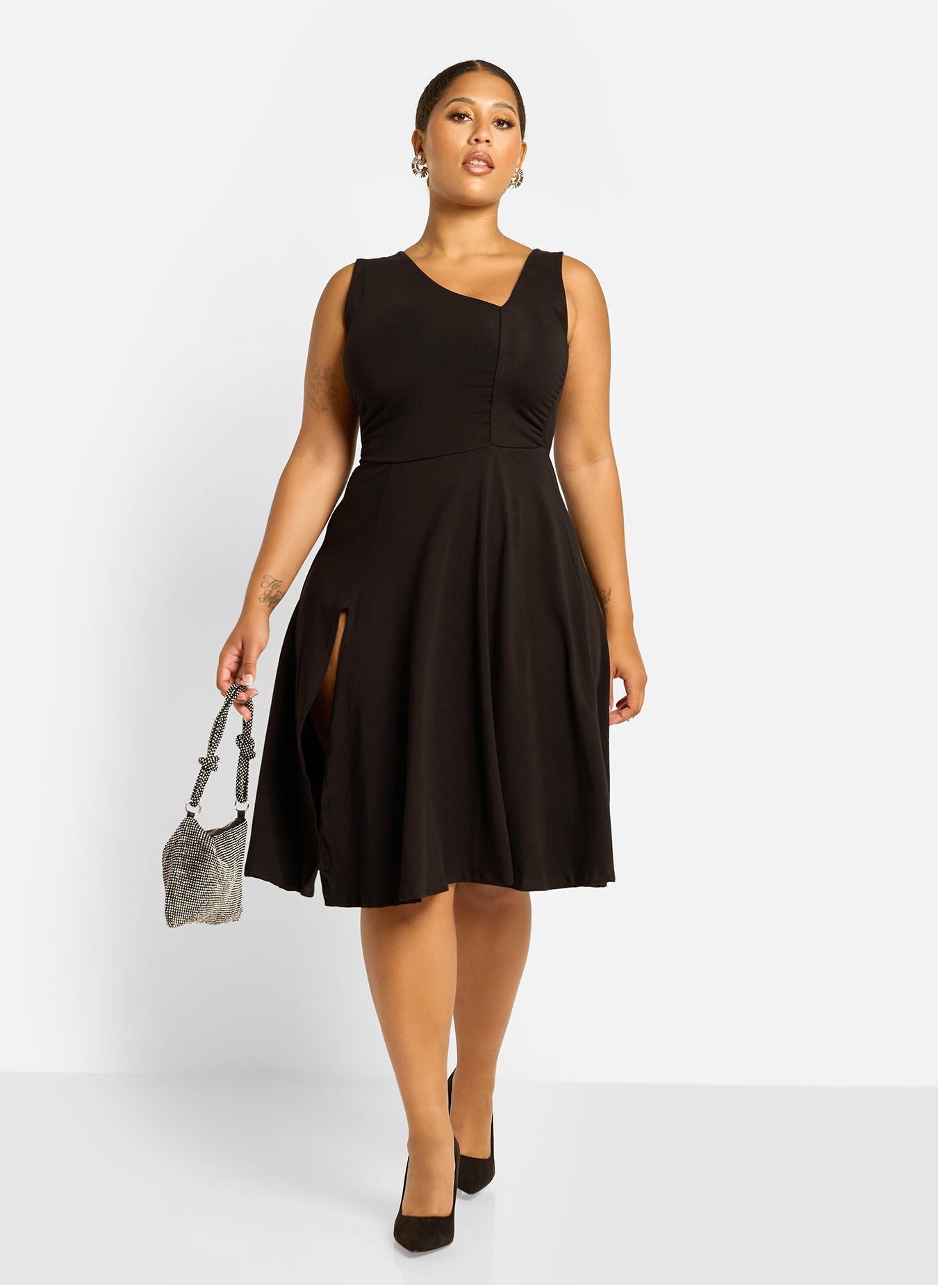 Juliette Assymetrical Skater Midi Dress