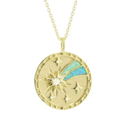 Opal Medallion Necklace - Shooting Star Wish